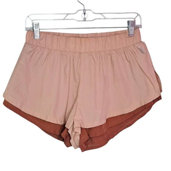 FREE PEOPLE FP MOVEMENT Women's Run For It Shorts Rusted Coral Combo size Small - Picture 2 of 8